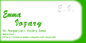 emma vozary business card