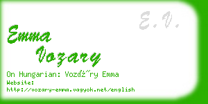 emma vozary business card